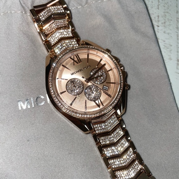 Michael Kors MK 6730 Women’s Chronograph Whitney Rose Gold-Tone Watch - Picture 1 of 16